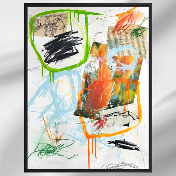 Original Mixed Media Abstract Modern Art Painting 18x24 